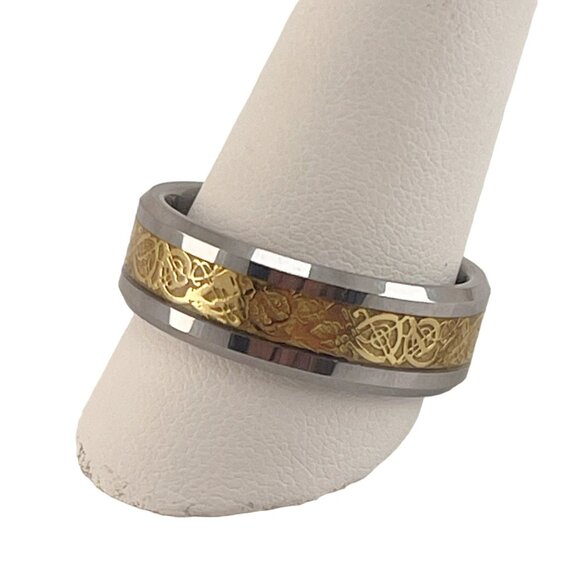 Mens Celtic Dragon Ring Knot Tungsten Ring Classic 8mm Width - Picture 4 of 5